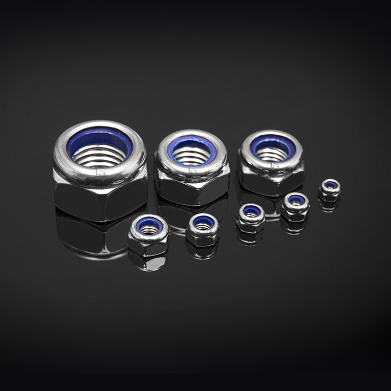 DIN 985 rustfrit stål fremherskende drejningsmoment type sekskantede tynde møtrikker med ikke-metallisk indsats